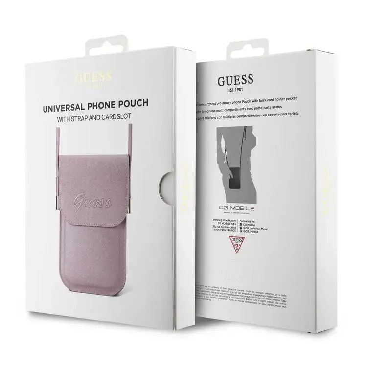 GUESS PU Telefoontas - telefoontas - Embossed Logo - Roze - detail 2