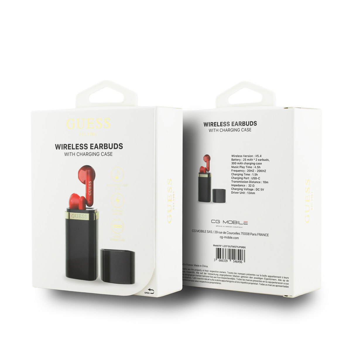 GUESS TWS Lipstick with Red Earbuds - Zwart - detail 4