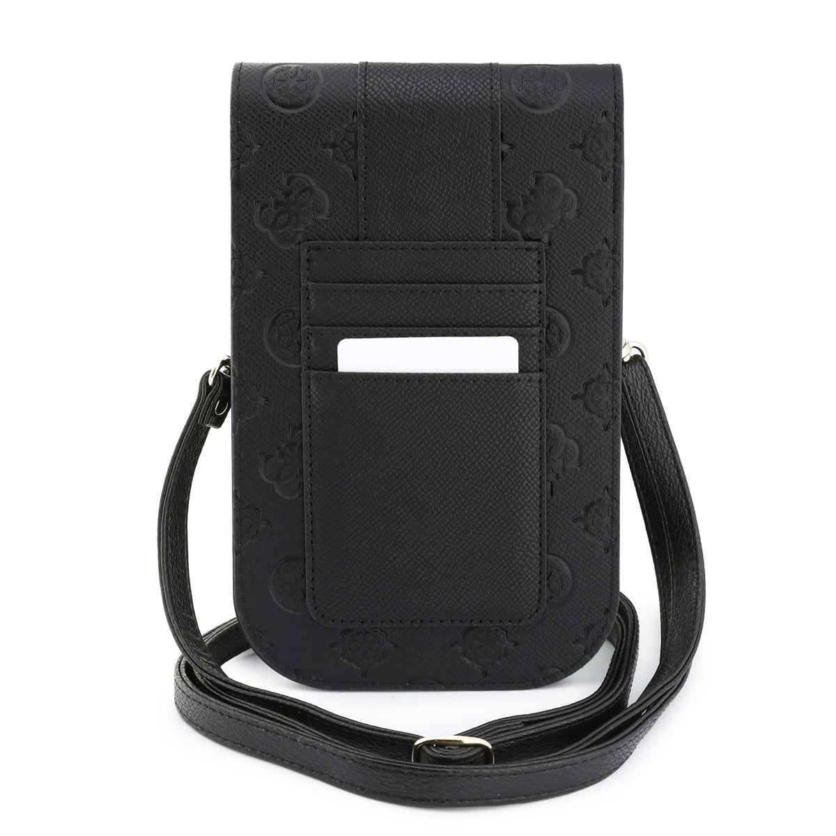 GUESS Phone pouch Peony - PU - 4G logo - classic logo - stripe pattern - carrying strap Zwart - detail 1