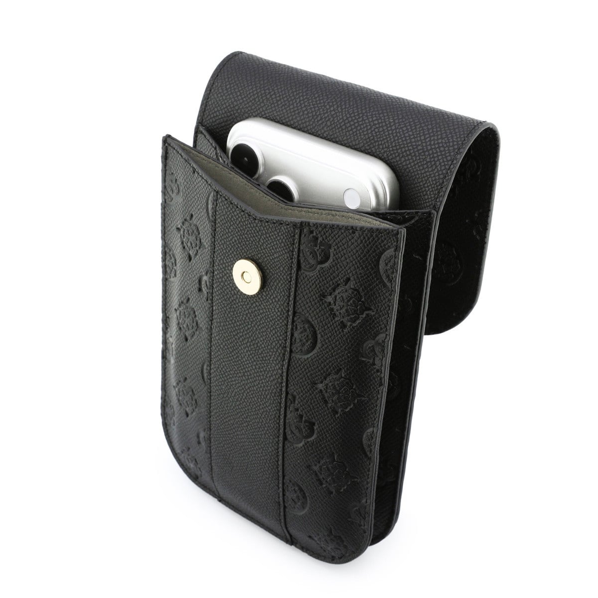GUESS Phone pouch Peony - PU - 4G logo - classic logo - stripe pattern - carrying strap Zwart - detail 2
