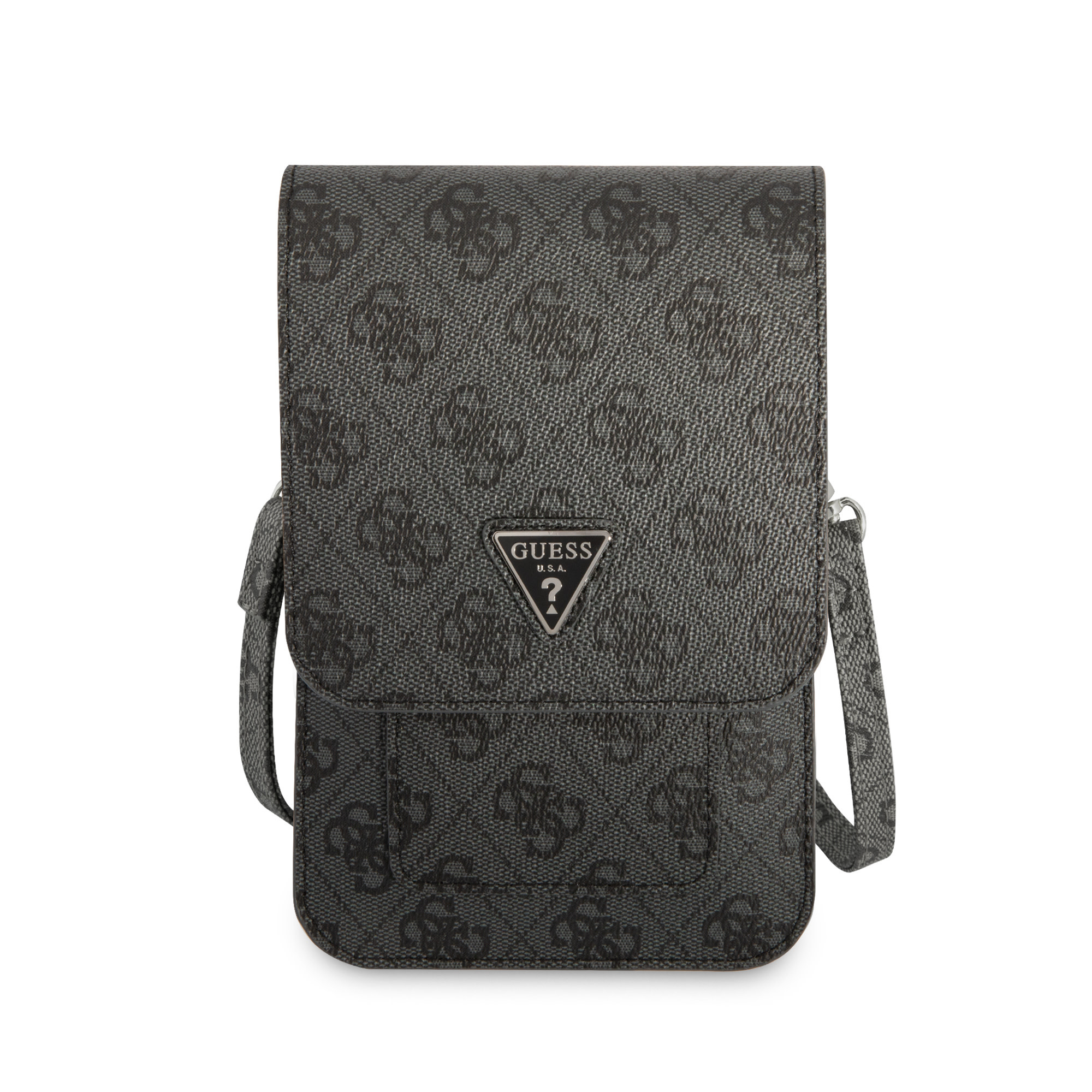 GUESS 7 inch PU telefoontas - Zwart - 4G - Triangle - detail 1
