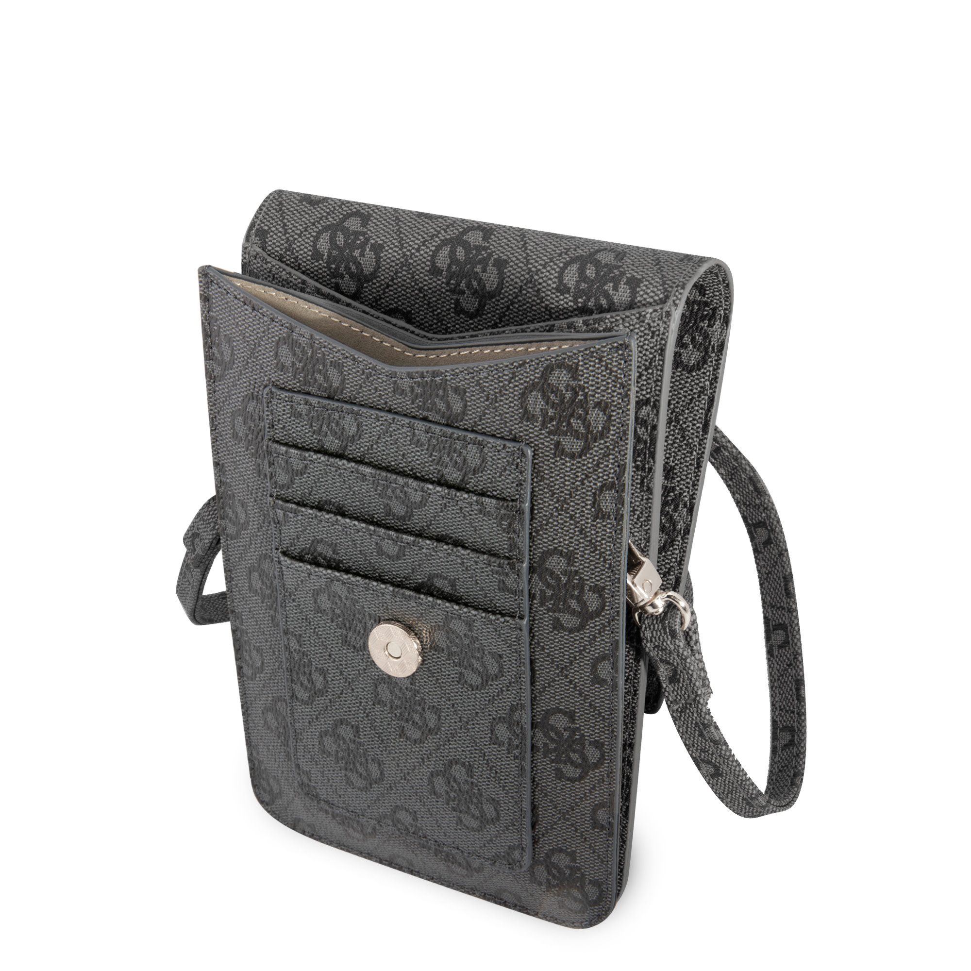 GUESS 7 inch PU telefoontas - Zwart - 4G - Triangle - detail 3