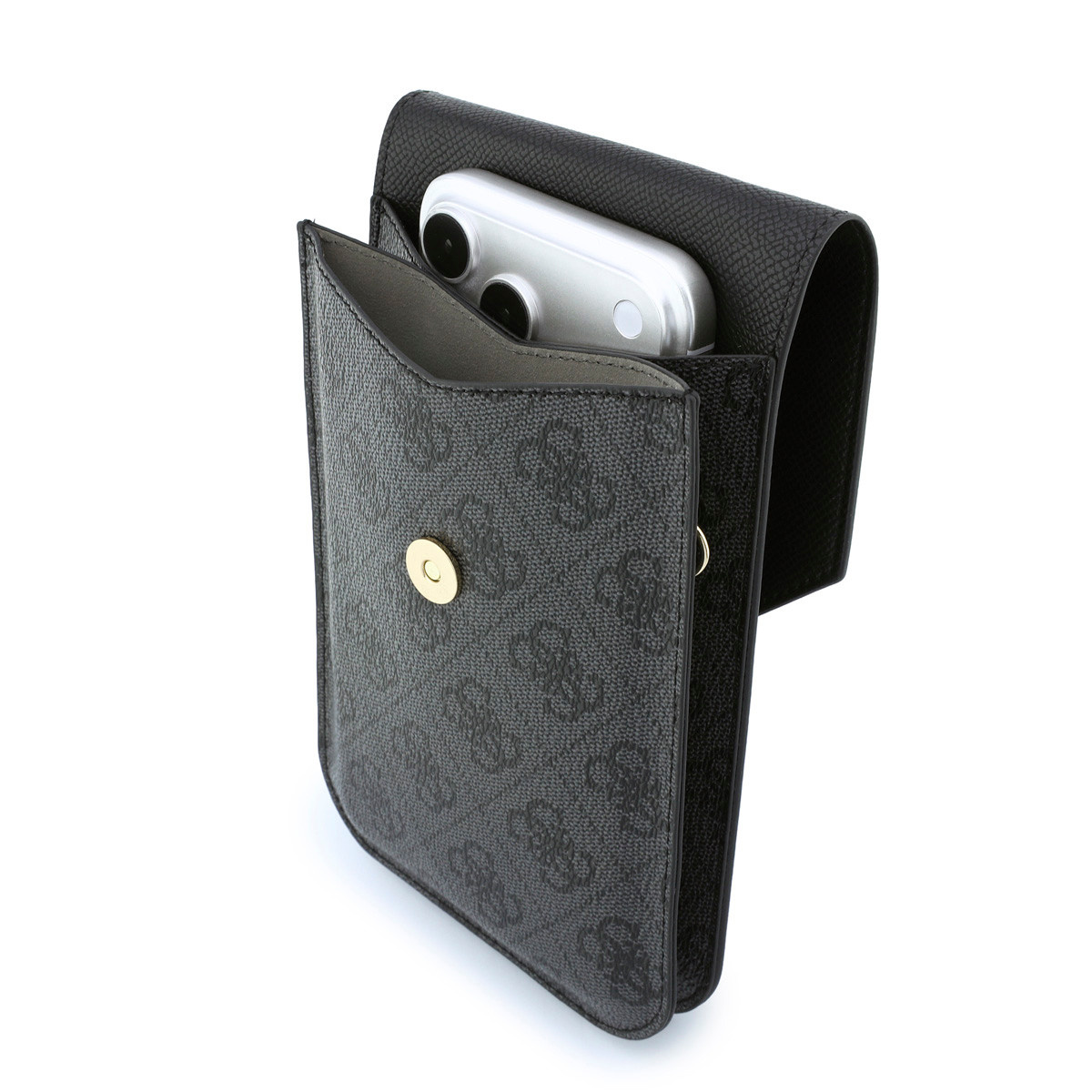 GUESS telefoontas - Phone Pouch Grained PU With4G & Classic Logos - Zwart - detail 2