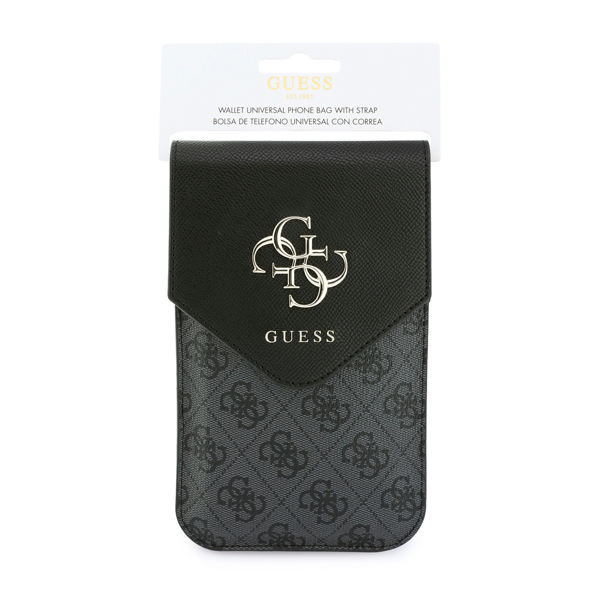 GUESS telefoontas - Phone Pouch Grained PU With4G & Classic Logos - Zwart - detail 3