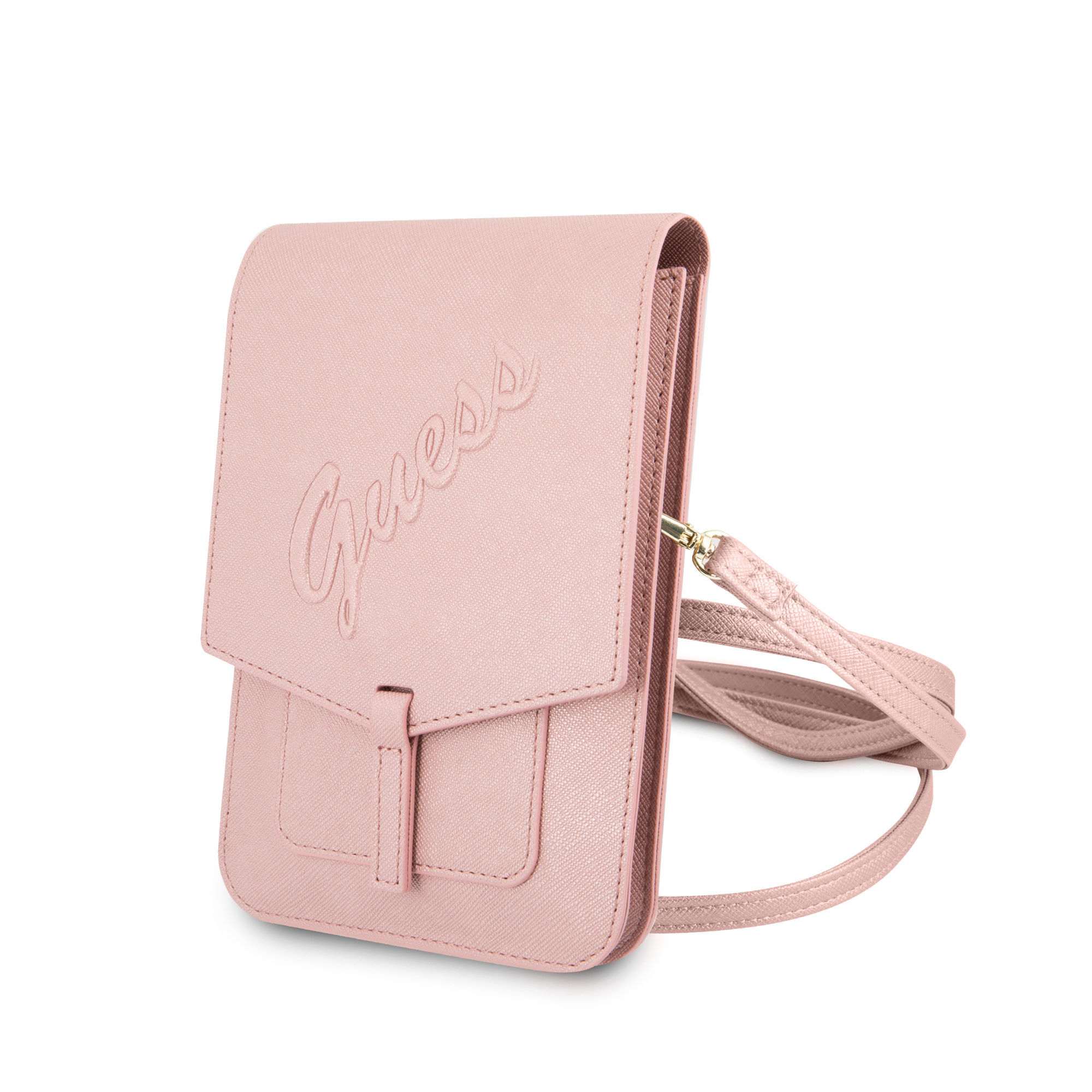 GUESS 7 inch Telefoontas - telefoontas - Saffiano Leather - Roze - productfoto