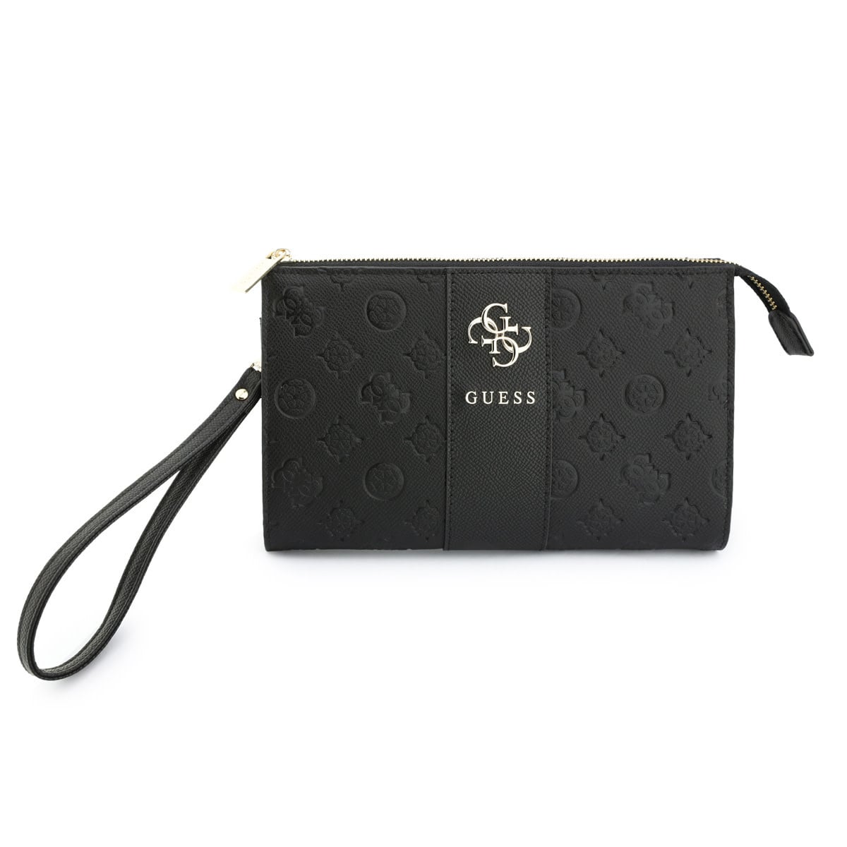 GUESS Phone pouch Peony - PU - 4G logo - classic logo - stripe pattern Zwart - detail 1