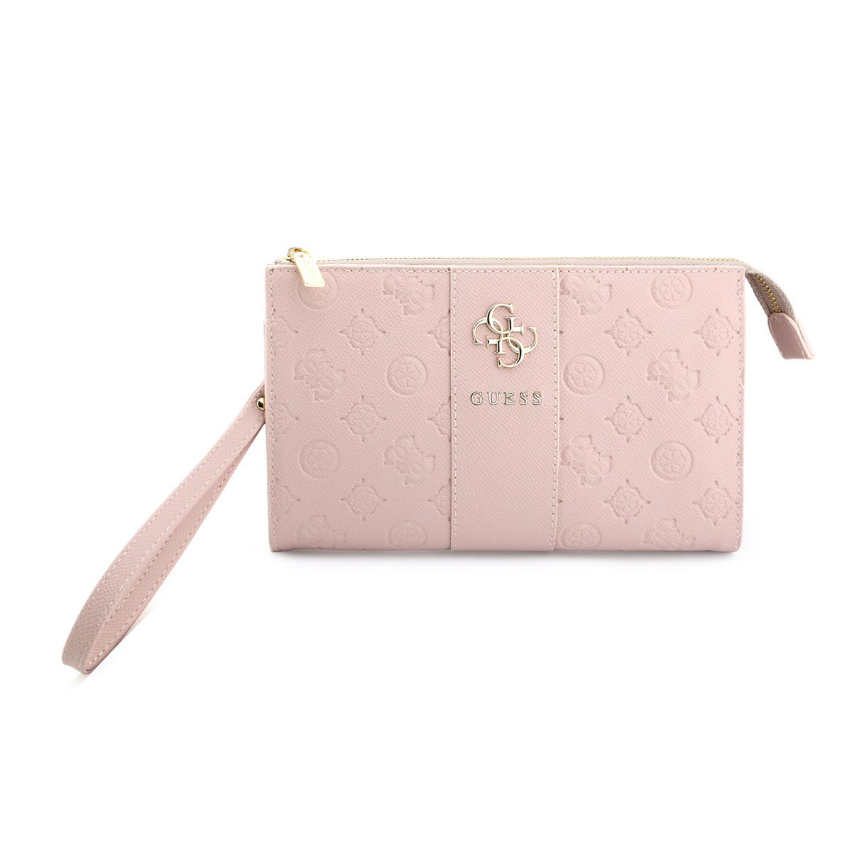 GUESS Phone pouch Peony - PU - 4G logo - classic logo - stripe pattern Roze - detail 1