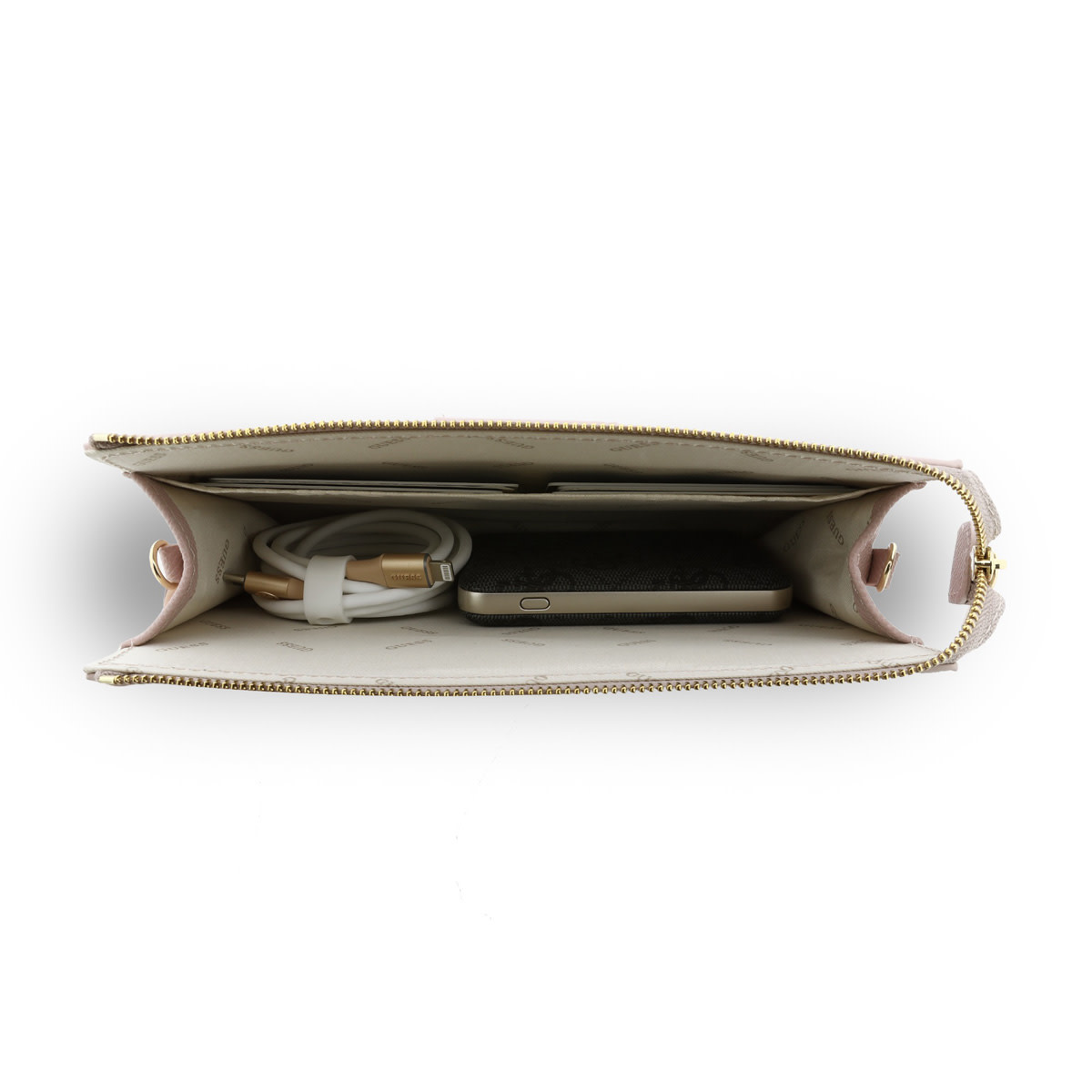 GUESS Phone pouch Peony - PU - 4G logo - classic logo - stripe pattern Roze - detail 5