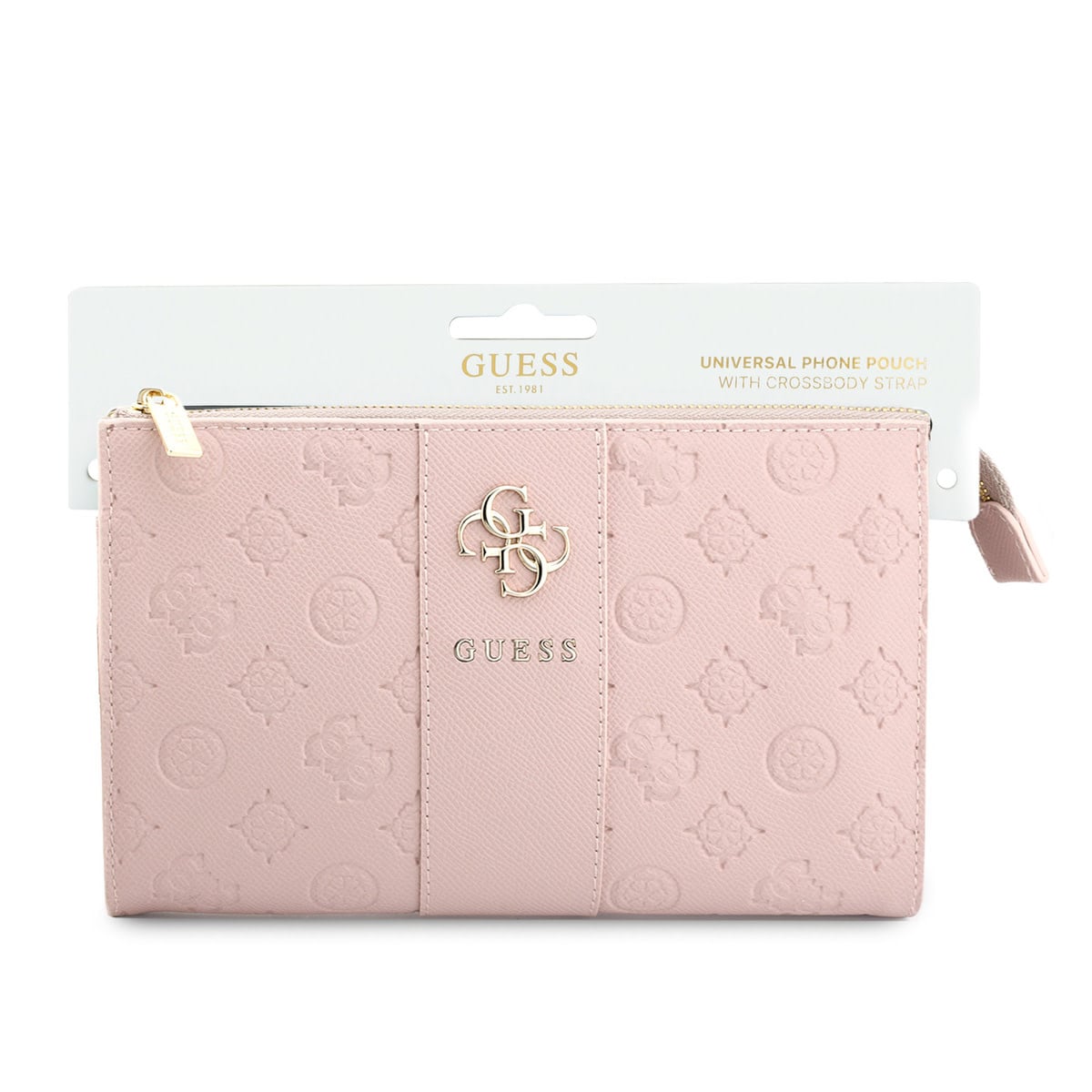 GUESS Phone pouch Peony - PU - 4G logo - classic logo - stripe pattern Roze - detail 3