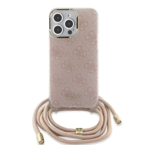 GUESS iPhone 16 hoesje Crossbody cord 4G print - Roze - productfoto