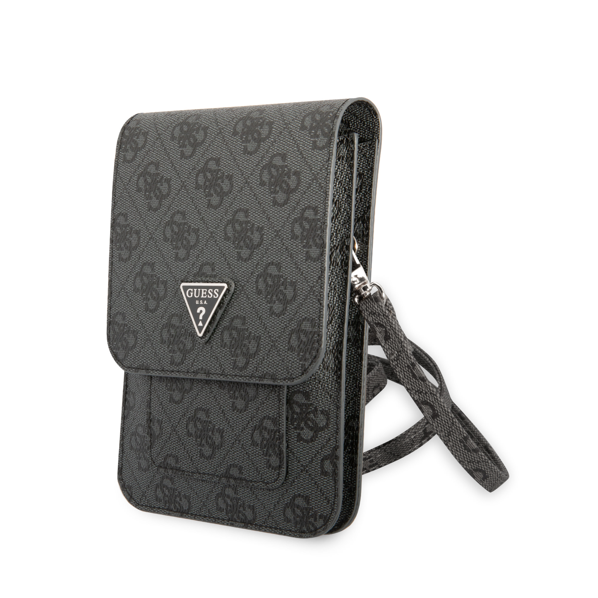 GUESS 7 inch PU telefoontas - Zwart - 4G - Triangle - productfoto