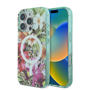 GUESS iPhone 16 Pro hoesje - Magsafe IML - Jungle Design - Oranje - productfoto