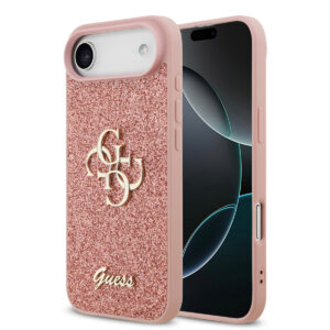 GUESS iPhone 17 Air hoesje - Big 4G - Fixed Glitter - Roze - productfoto