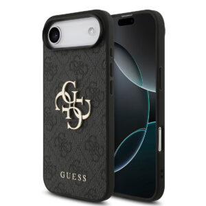 GUESS iPhone 17 Air hoesje - 4G - Big Metal Logo - Zwart - productfoto