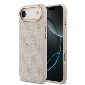 GUESS iPhone 17 Air hoesje - Magsafe PU - 4G Classic Logo - Roze - productfoto