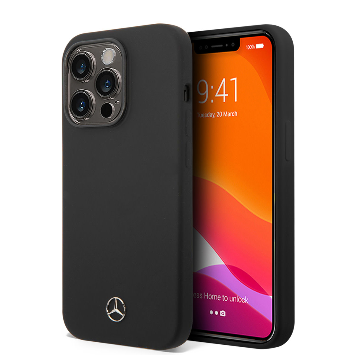 Mercedes-Benz iPhone 14 Pro hoesje - Silicone - Zwart - productfoto