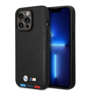 BMW iPhone 14 Pro hoesje - Hot Stamp Tricolor - Zwart - productfoto