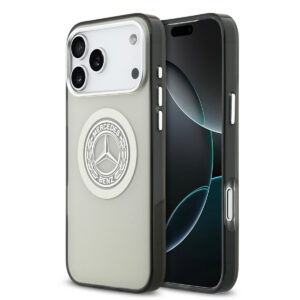 Mercedes-Benz iPhone 17 Pro Max hoesje - Magsafe - Double Layer - Vintage Logo - Grijs - productfoto