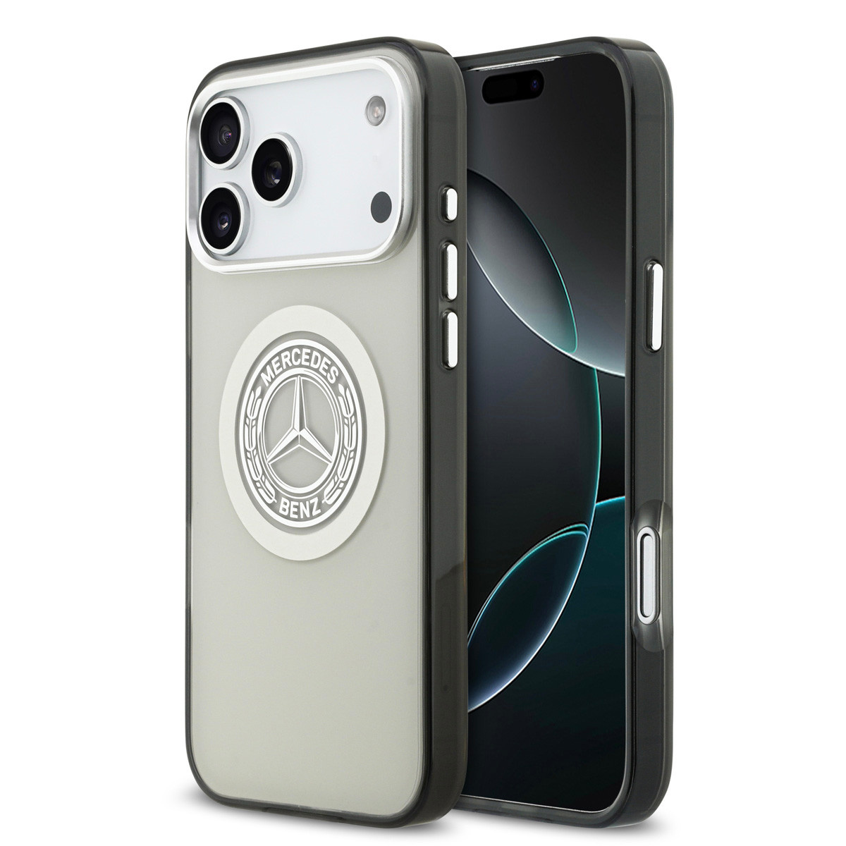 Mercedes-Benz iPhone 17 Pro Max hoesje - Magsafe - Double Layer - Vintage Logo - Grijs - productfoto