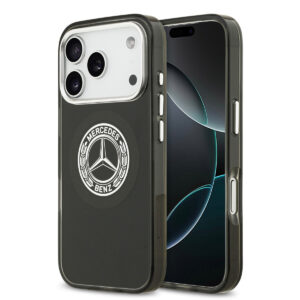 Mercedes-Benz iPhone 17 Pro hoesje - Magsafe - Double Layer - Vintage Logo - Zwart - productfoto