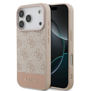 GUESS iPhone 17 Pro hoesje - 4G Bottom Stripe - Roze - productfoto