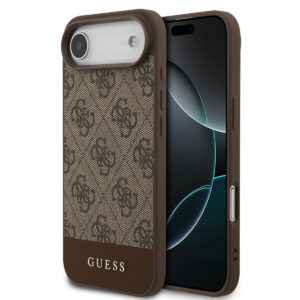 GUESS iPhone 17 Air hoesje - 4G Bottom Stripe - Bruin - productfoto