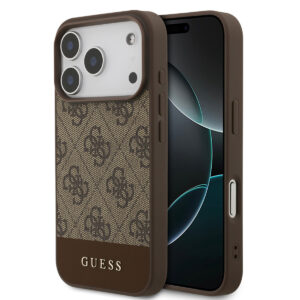 GUESS iPhone 17 Pro hoesje - 4G Bottom Stripe - Bruin - productfoto