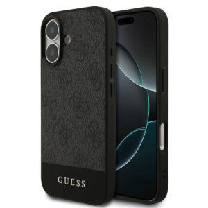 GUESS iPhone 17 hoesje - 4G Bottom Stripe - Grijs - productfoto