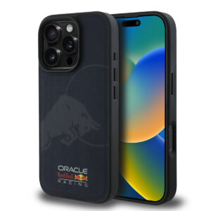 Red Bull Racing iPhone 16 Pro Max hoesje - Magsafe - Meshed - Debossed Bull - Donkerblauw - productfoto