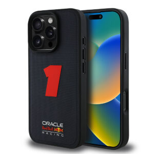 Red Bull Racing iPhone 16 Pro hoesje - Magsafe - Meshed - 3D Rubber Number 1 - Donkerblauw - productfoto