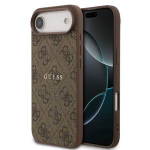 GUESS iPhone 17 Air hoesje - Magsafe PU - 4G Classic Logo - Bruin - productfoto