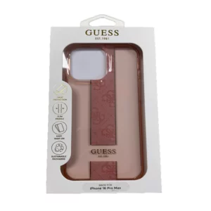 GUESS iPhone 16 Pro hoesje IML 4G Stripe - Roze - productfoto