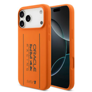 Red Bull Racing iPhone 17 Pro Max hoesje - Magsafe - Liquid Silicone - Big Vertical Logo - Oranje - productfoto