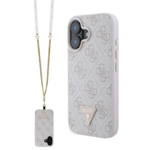 GUESS iPhone 16 hoesje Magsafe IML crossbody cord - Roze - productfoto