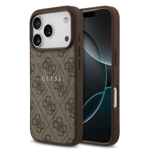 GUESS iPhone 17 Pro hoesje - Magsafe PU - 4G Classic Logo - Bruin - productfoto