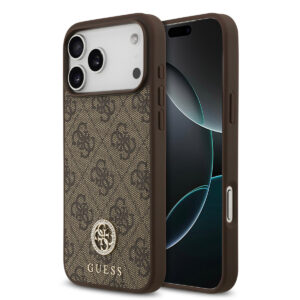 GUESS iPhone 17 Pro Max hoesje - MagSafe - 4G Strass Logo - Bruin - productfoto