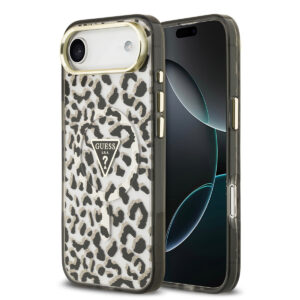 GUESS iPhone 17 Air hoesje - Magsafe - Leopard Glitter Edition - Zwart - productfoto