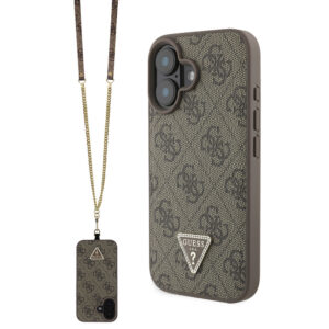 GUESS iPhone 16 hoesje Magsafe IML crossbody cord - Bruin - productfoto