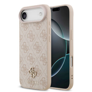 GUESS iPhone 17 Air hoesje - MagSafe - Small 4G & Classic Metal Logo - Roze - productfoto