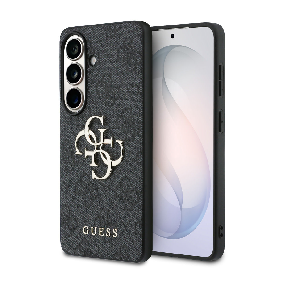 GUESS Galaxy S26 hoesje - 4G - Big Metal Logo - Zwart - productfoto