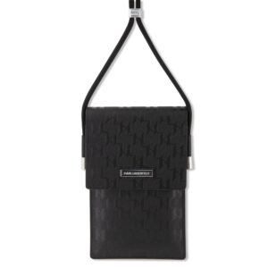 Karl Lagerfeld telefoontas - Saffiano Leather - Mono Plaque - Zwart - productfoto