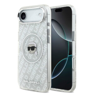 Karl Lagerfeld iPhone 17 Air hoesje - MagSafe - IML Karl Head Logo - Grijs - productfoto