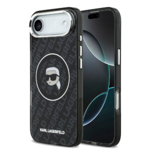 Karl Lagerfeld iPhone 17 Air hoesje - MagSafe - IML Karl Head Logo - Zwart - productfoto