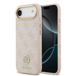 GUESS iPhone 17 Air hoesje - MagSafe - 4G Strass Logo - Roze - productfoto