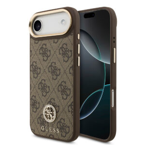 GUESS iPhone 17 Air hoesje - MagSafe - 4G Strass Logo - Bruin - productfoto
