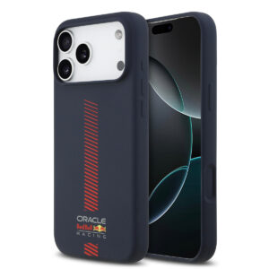Red Bull Racing iPhone 17 Pro Max hoesje - MagSafe - Liquid Silicone - Powerbar - Donkerblauw - productfoto