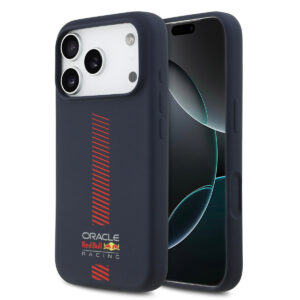 Red Bull Racing iPhone 17 Pro hoesje - MagSafe - Liquid Silicone - Powerbar - Donkerblauw - productfoto