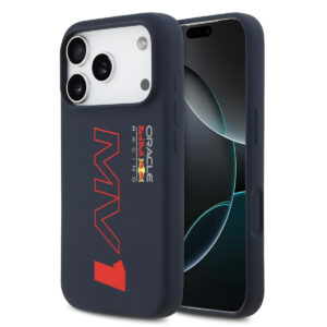 Red Bull Racing iPhone 17 Pro hoesje - MagSafe - Liquid Silicone - MV1 - Donkerblauw - productfoto