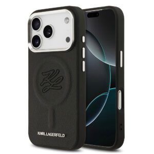 Karl Lagerfeld iPhone 17 Pro Max hoesje - MagSafe - Initials - Zwart - productfoto