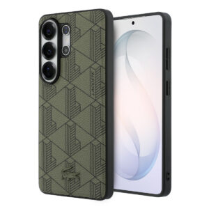 Lacoste Galaxy S26 Ultra hoesje - MagSafe - The Blend Monogram - Khaki - productfoto